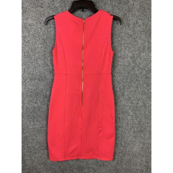 Unbranded Sheath Dress Women XS Sleeveless Stretch Coral Exposed Back Zipper - Picture 2 of 6